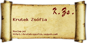 Krutek Zsófia névjegykártya