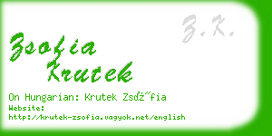 zsofia krutek business card